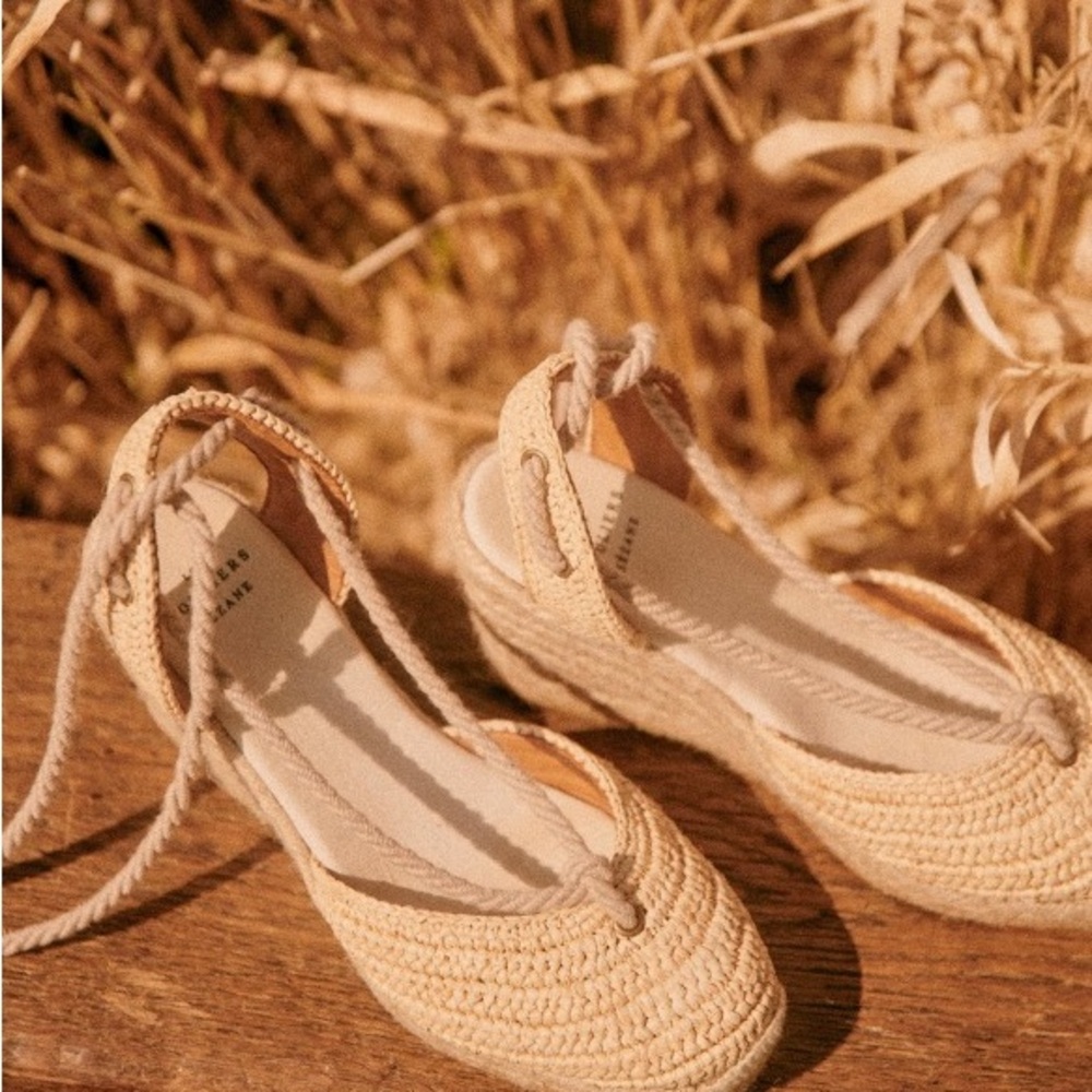NWOT Sezane Floriane Espadrilles - Natural Raffia size 40